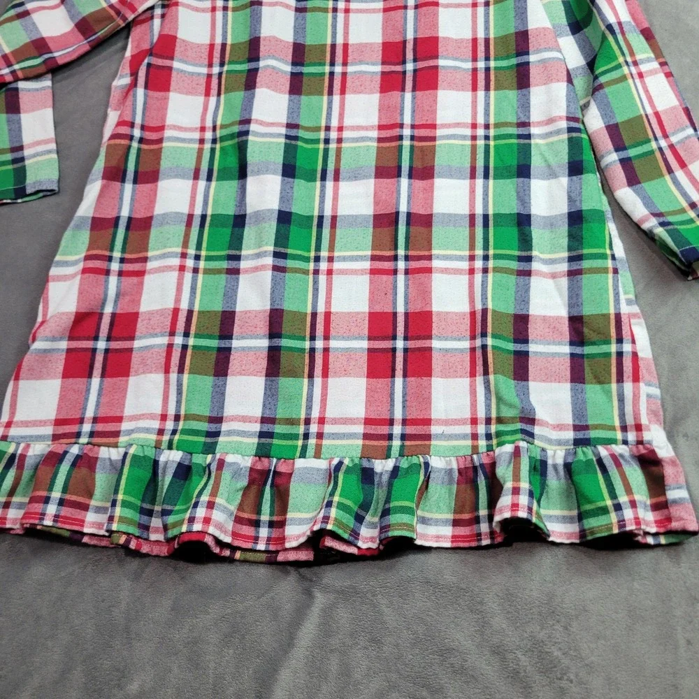 Jammies For Your Families Girls L 10/12 Plaid Nightgown Red Green Christmas DS14